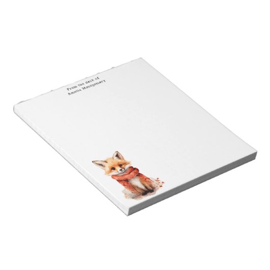 Bloc-note Cute Fox Pup in a Red Scarf (Incliné)