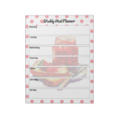 Bloc-note Cute fraise Traitements Weekly Meal Planner (Tourné)