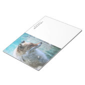 Bloc-note Cute Furry Fox sur Blue Grunge Arrière - plan (Incliné)