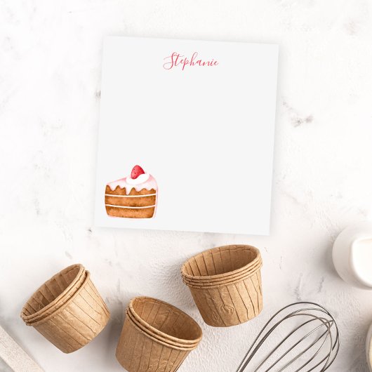 Bloc-note Cute gâteau fraise personnalisé