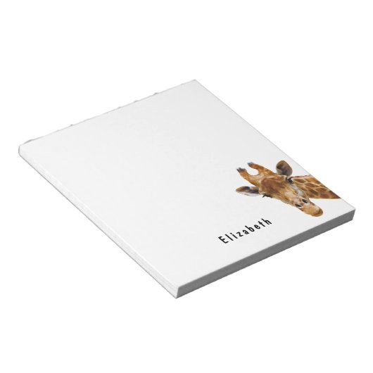 Bloc-note Cute Giraffe Animal Nom personnalisé (Incliné)