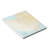 Bloc-note Cute Girly Gold Heart Nom personnalisé (Incliné)