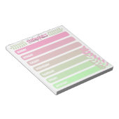Bloc-note Cute Girly Pastel Pink Et Green Planificateur Hebd (Incliné)