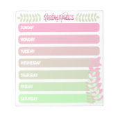 Bloc-note Cute Girly Pastel Pink Et Green Planificateur Hebd (Devant)