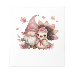 Bloc-note Cute Gnome de Thanksgiving avec Illustration de Di