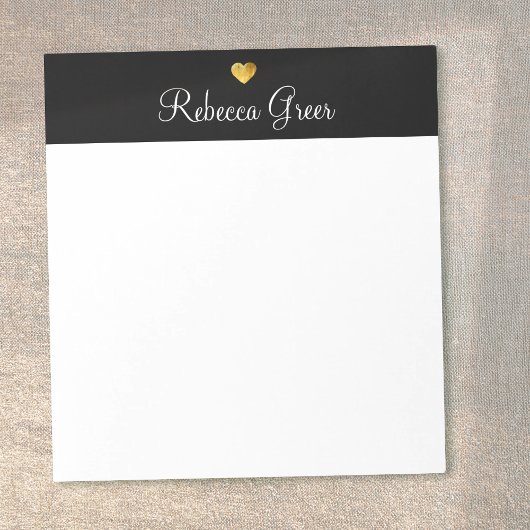 Bloc-note Cute Gold Heart Black Beauty Consultant