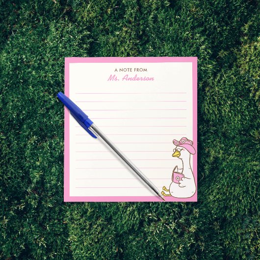 Bloc-note Cute Goose Reading Custom Teacher Appreciation