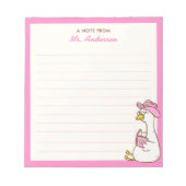 Bloc-note Cute Goose Reading Custom Teacher Appreciation (Devant)