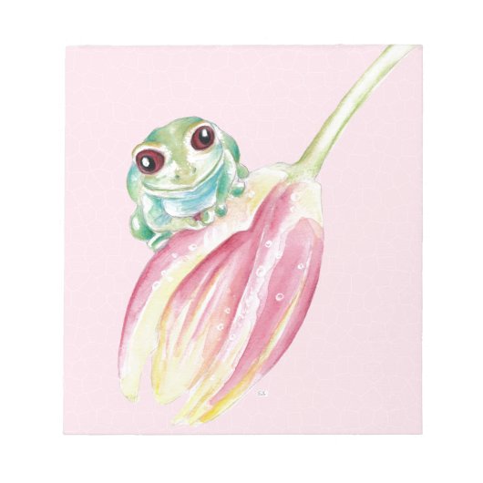 Bloc-note Cute Grenouille sur rose (Devant)