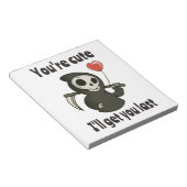 Bloc-note Cute Grim Reaper avec coeur romantique (Incliné)