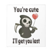 Bloc-note Cute Grim Reaper avec coeur romantique (Devant)