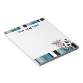Bloc-note Cute Happy Cow - Blue Stripe (Incliné)