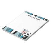 Bloc-note Cute Happy Cow - Blue Stripe (Tourné)