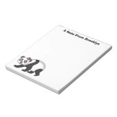 Bloc-note Cute happy panda bear with flower cartoon (Tourné)