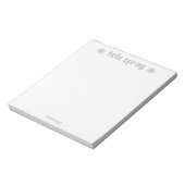 Bloc-note Cute Hello Spring Floral Custom Monogramme (Tourné)