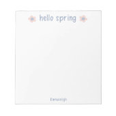 Bloc-note Cute Hello Spring Floral Custom Monogramme (Devant)