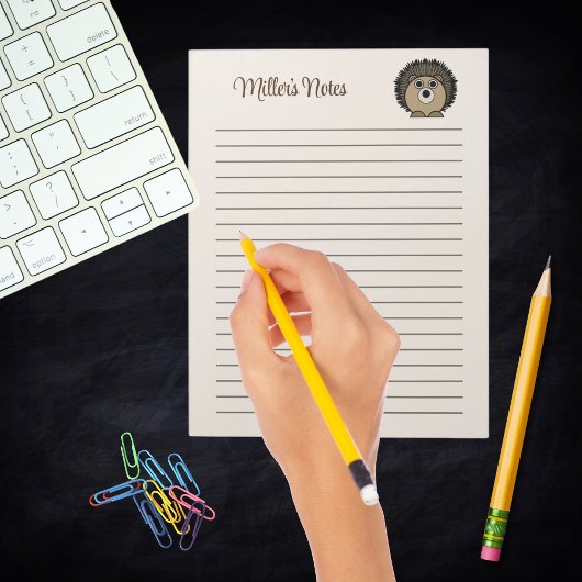 Bloc-note Cute Hérisson Genre Neutre Beige Brown Enfants