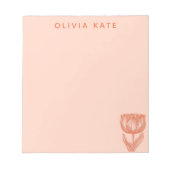 Bloc-note Cute Hollandaise Tulipe Floral Dessin rose Orange  (Devant)