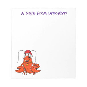 Bloc-note Cute joyeux homard portant le dessin du casquette 