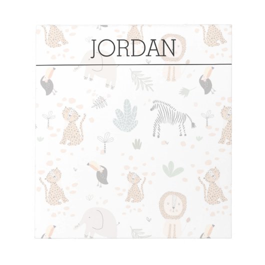 Bloc-note Cute Jungle Rainforest Animaux Motif (Devant)