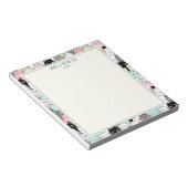 Bloc-note Cute Kawaii Cats Pattern Personalize Name (Incliné)