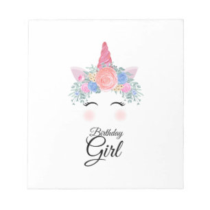 Bloc-note Cute Kawaii Colorful Rainbow Unicorn Birthday Girl