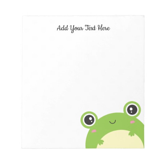 Bloc-note Cute Kawaii Peek-a-Boo Frog Personnalisé (Devant)