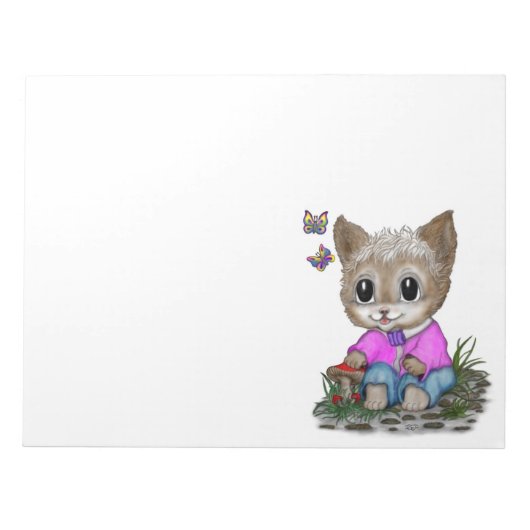 Bloc-note Cute Kitty Chat et Papillon (Devant)