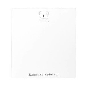 Bloc-note Cute Koala Bear Line Art Drawing Personalized