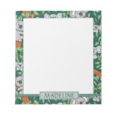Bloc-note Cute Koala Motif personnalisé Vert foncé (Devant)