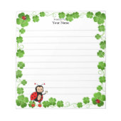 Bloc-note Cute Ladybug et Feuilles de Clover Linked (Devant)