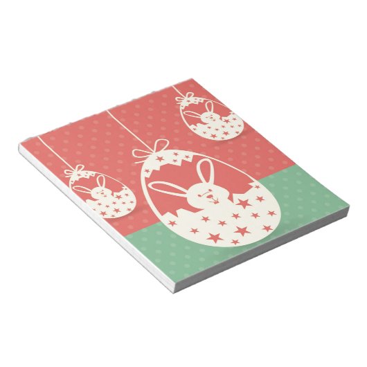 Bloc-note Cute lapin de Pâques rétro et oeuf de Pâques (Incliné)