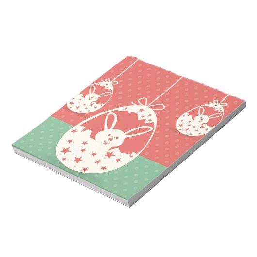Bloc-note Cute lapin de Pâques rétro et oeuf de Pâques (Tourné)