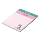 Bloc-note Cute léopard nom personnalisé enfants roses (Tourné)