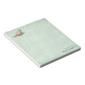 Bloc-note Cute Little Whimsical Bird Paisley Green Custom (Incliné)