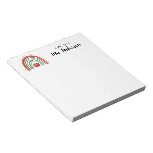 Bloc-note Cute moderne Rainbow Pencil Apple École enseignant (Incliné)