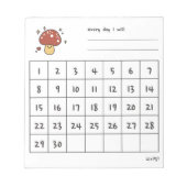 Bloc-note Cute mushroom monthly challenge  (Devant)