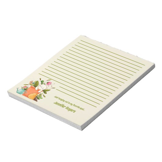 Bloc-note Cute Napping Cat and Plants (Tourné)