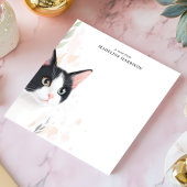 Bloc-note Cute Noir et Blanc Tuxedo Chat Nom personnalisé