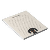 Bloc-note Cute noir et Tan Dachshund | Linge de chien Wiener (Incliné)