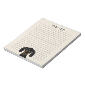 Bloc-note Cute noir et Tan Dachshund | Linge de chien Wiener (Tourné)