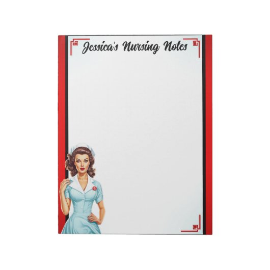 Bloc-note Cute Nostalgale Infirmière Pinup_ J'Aime Les Gross (Tourné)