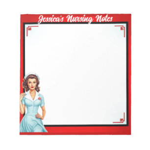 Bloc-note Cute Nostalgale Infirmière Pinup_ J'Aime Les Gross