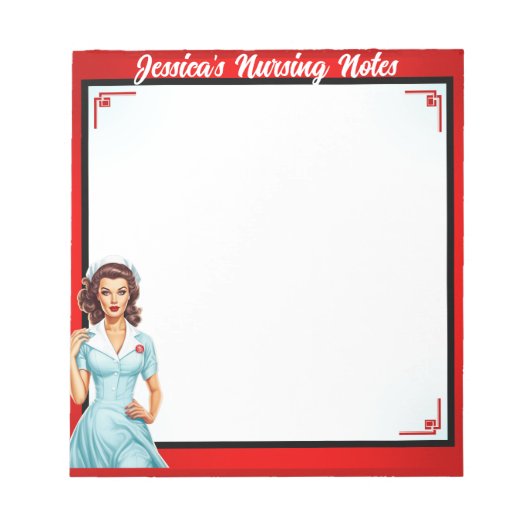 Bloc-note Cute Nostalgale Infirmière Pinup_ J'Aime Les Gross (Devant)