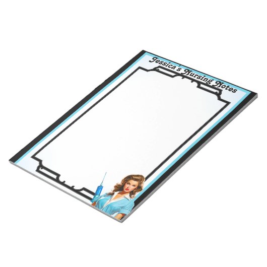 Bloc-note Cute Nostalgale Infirmière Pinup_ Pour vivre (Incliné)