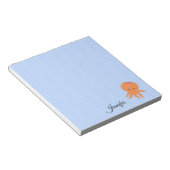 Bloc-note Cute Octopus Cartoon Blue Waves Nom personnalisé (Incliné)
