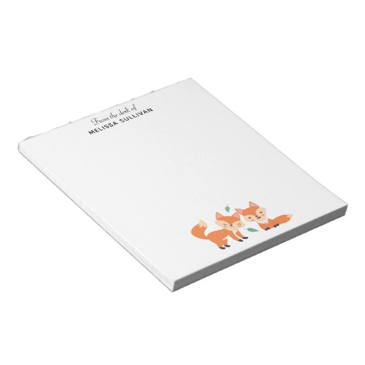 Bloc-note Cute Orange Foxes Graphic Illustration (Incliné)