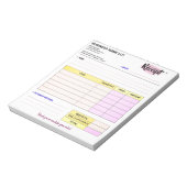 Bloc-note Cute Order Receipts | Small Business Name Invoice (Tourné)