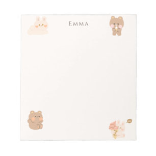 Bloc-note Cute Ours En Teddy & Lapin Personnalisé