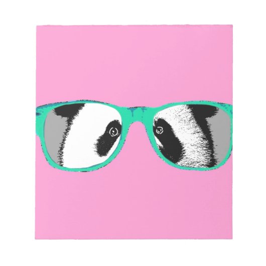 Bloc-note Cute Panda Bear dans les lunettes Funny tendance p (Devant)
